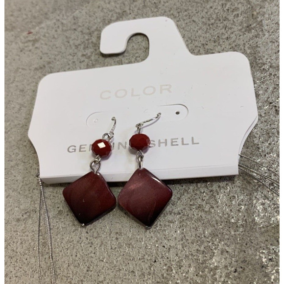 NEW Color Beautiful Necklace & Earning Set With Red Genuine Shells Jewelry Set - Picture 2 of 6